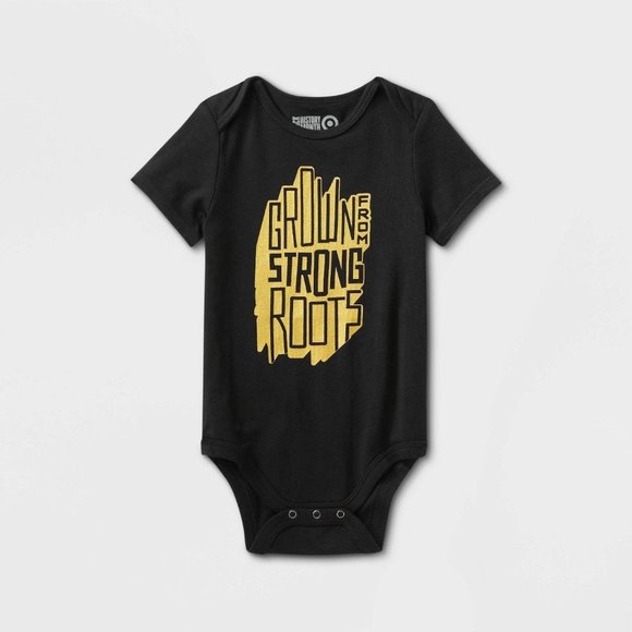 Black History Month Baby Grown From Strong Roots Child Bodysuit Black 3-6M - Picture 1 of 7